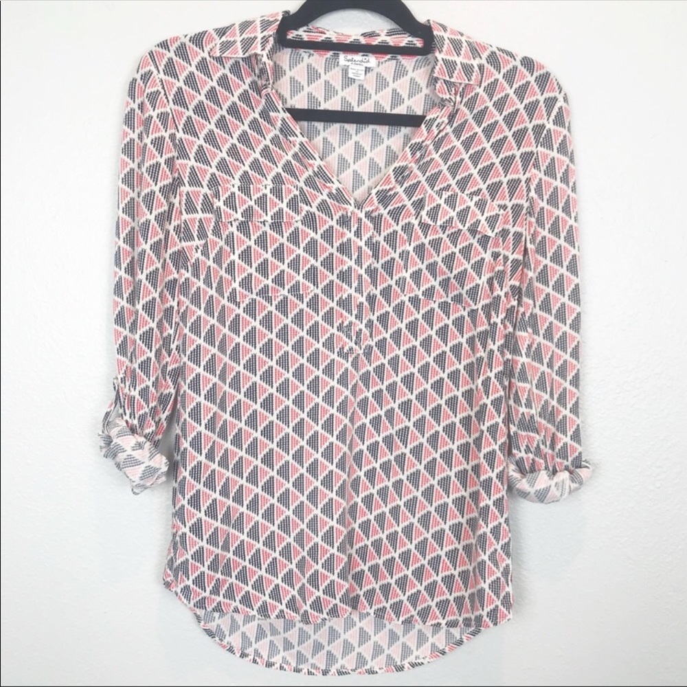 Splendid Geometric Triangle Print Blouse XS